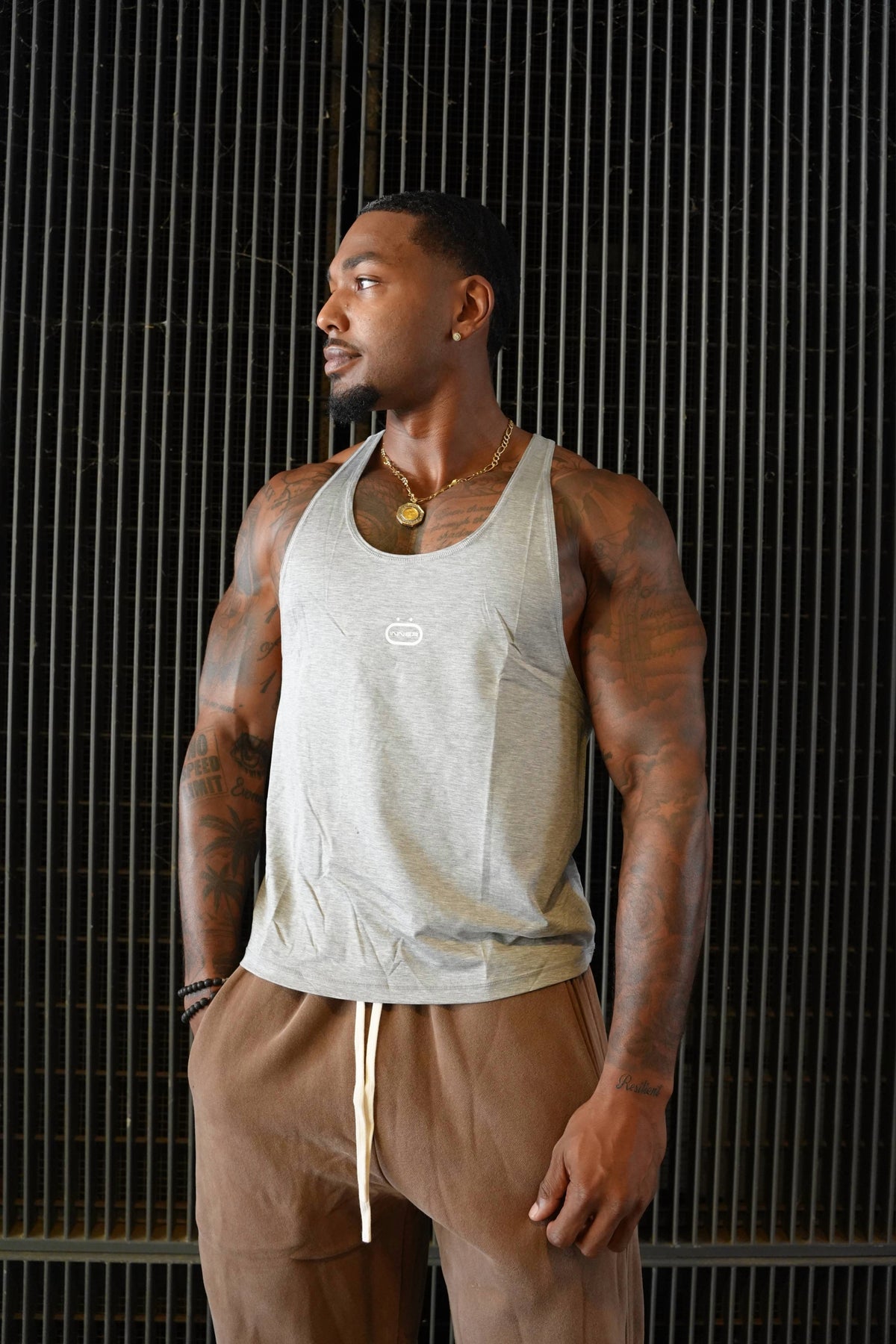 Anti-Leg Day Stringer in Light Grey