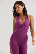 Twist Invisible Scrunch Bodysuit with Pockets in Purple - Inner Glö Apparel